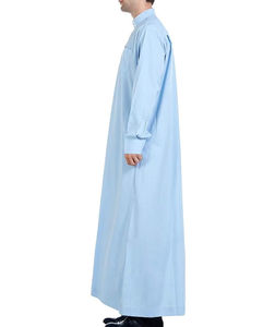 Kaftán para Hombre, Jilbab, Jubba, Thobe, Color Granate, Satén de Algodón, Estilo Árabe Saudí, Jalabiya Turca, Túnica Masculina, Abaya, Thobes Transpirable - Product Image 5