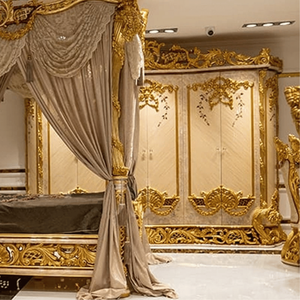 Armoire de luxe de style Cour Française, entièrement sculptée en or, en acajou, multi-portes, haut de gamme, pour appartement, hôtel, chambre à coucher, mobilier royal européen - Product Image 2