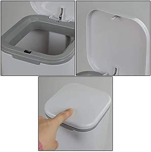 Cubo de basura para escritorio con tapa abatible, bote de basura para el hogar, dormitorio, cocina, coche, oficina (3 litros, multicolor) - Product Image 3