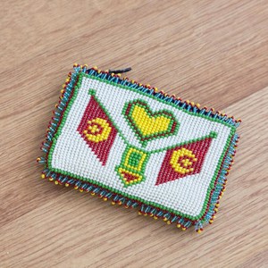 Ensemble de porte-monnaie vintage perlé : motif paon et étoile, broderie artisanale - Product Image 5