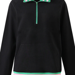 Custom <b>Black</b> Unisex Quarter Zip <b>Sweatshirt</b> with custom logo options B2B apparel sourcing for custom organization apparel - Product Image 3