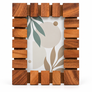 Marco de Fotos de Madera Hecho a Mano con Moldura de Latón e Incrustaciones Geométricas, Marco Decorativo para Cuadros, Venta al Por Mayor, OEM, ODM - Product Image 4
