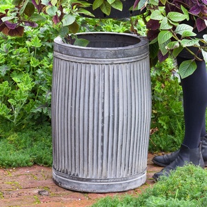 กระถางเหล็กทรงกลมยาว ชุบกัลวาไนซ์ เป็นมิตรกับสิ่งแวดล้อม สำหรับปลูกต้นไม้นอกบ้าน สไตล์วินเทจยุคกลาง - Product Image 6