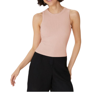 Regular Women's Solid Sporty O-Neck Tank <b>Top</b> Breathable Quick Dry Stretch Rib Knit Sleeveless Polyester Custom Colors Custom - Product Image 3