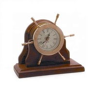 Horloge de bureau nautique antique en métal avec fonction de projection, mouvement mécanique, calendrier, design poli - Article cadeau