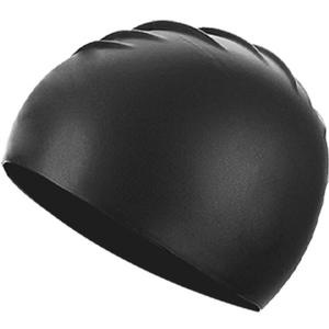 Gorro de natación de silicona de color puro, ajuste elástico unisex, gris - Product Image 3