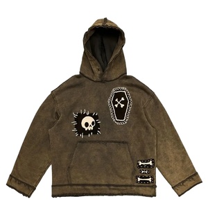 Sweat-shirt surdimensionné en molleton 100 % coton personnalisé, éco-responsable, pour homme, à épaules tombantes, brodé, couleur unie, vente en gros - Product Image 2