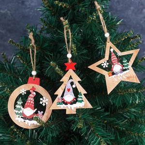 Export Quality Painted Wooden <b>Tree</b> Pendant Ornaments for <b>Christmas</b> Outdoor Decorations Garden <b>Tree</b> Hanging Decor For Sale - Product Image 6
