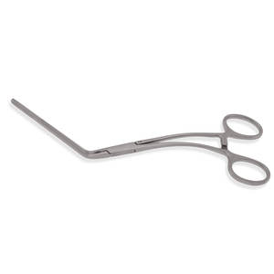 Pince à bouledogue à poignée annulaire DeBakey, coudée à 45 degrés, tiges courbées de 4 7/8 pouces, en acier inoxydable chirurgical, instruments vasculaires - Product Image 6