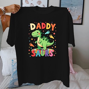 DADDY SAUR S T-shirt imprimé décontracté pour femme Comfort Fit 100% pur coton tricoté - Product Image 5