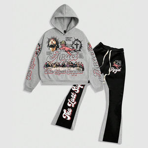 Conjunto de Sudadera y Pantalones Deportivos Personalizados para Hombre con Estampado de Letras, Chándal Informal de Manga Larga para Primavera y Verano - Product Image 1