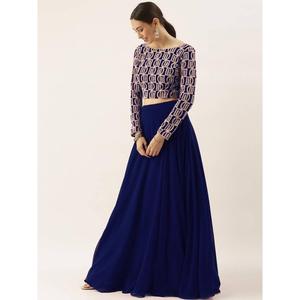 Charmant fil bleu travail Georgette Sangeet Wear Lehenga Choli - Product Image 6