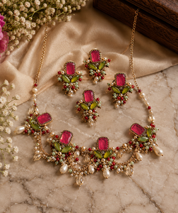 Conjunto de Collar y Pendientes de Cobre con Diseño Clásico de Bollywood, Estilo Moderno, Chapado en Plata con Circonitas, para Bodas, Compromisos y Fiestas - Product Image 4