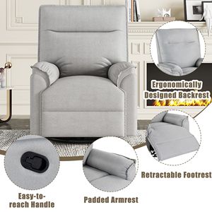 Poltrona Reclinabile Manuale Girevole a 360 Gradi, Divano Reclinabile Imbottito per Teatro, Dondolo per Cameretta e Soggiorno - Product Image 4