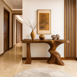 Muebles LUXALI, Mesa Consola de Madera Hecha a Mano, Diseño Moderno y Minimalista para Entrada, Mesa Consola de Lujo para Recibidor - Product Image 1