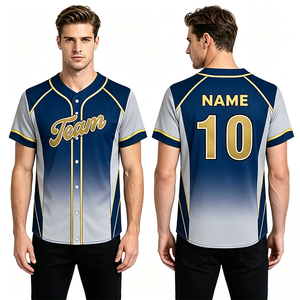 Camiseta de Béisbol Sublimada Personalizada, Uniforme de Equipo, Camiseta de Béisbol de Manga Corta de Poliéster con Logotipo OEM - Product Image 3