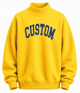 Custom Women's Vintage Cotton Print Oversized MockNeck Sweatshirt Casual Pullover with letter Embroidery - Product Image 5