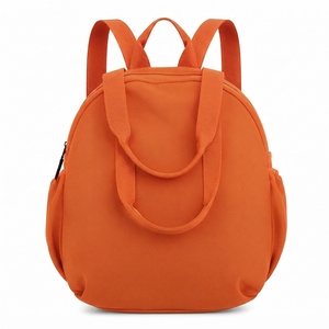 Orange <b>Mini</b> Softback <b>Backpack</b> With Detachable Arcuate Shoulder Strap Zipper Closure Unisex Daily Use - Product Image 1