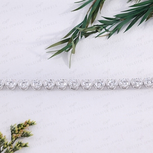 Bracelet Tennis en Or Blanc avec Demi-Sertissage, Diamants Scintillants, Bijou pour Femme - Product Image 3