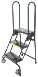 3 <b>Step</b> Lock Folding Rolling Ladder with Safety Handrails Industrial Mobile <b>Step</b> <b>Stool</b> Vietnam Manufacturer ISO Certified OEM - Product Image 6