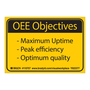 Étiquettes d'objectifs OEE Brady pour la gestion de l'efficacité, de la disponibilité et de la qualité dans la fabrication - Product Image 2