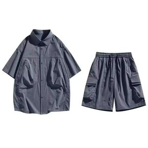Conjunto de 2 Piezas de Camiseta Polo de Poliéster y Nailon con Botones Personalizados, Pantalones Cortos, Traje Deportivo para Hombre, Camisetas, Conjunto Corto, Chándal para Hombre - Product Image 1