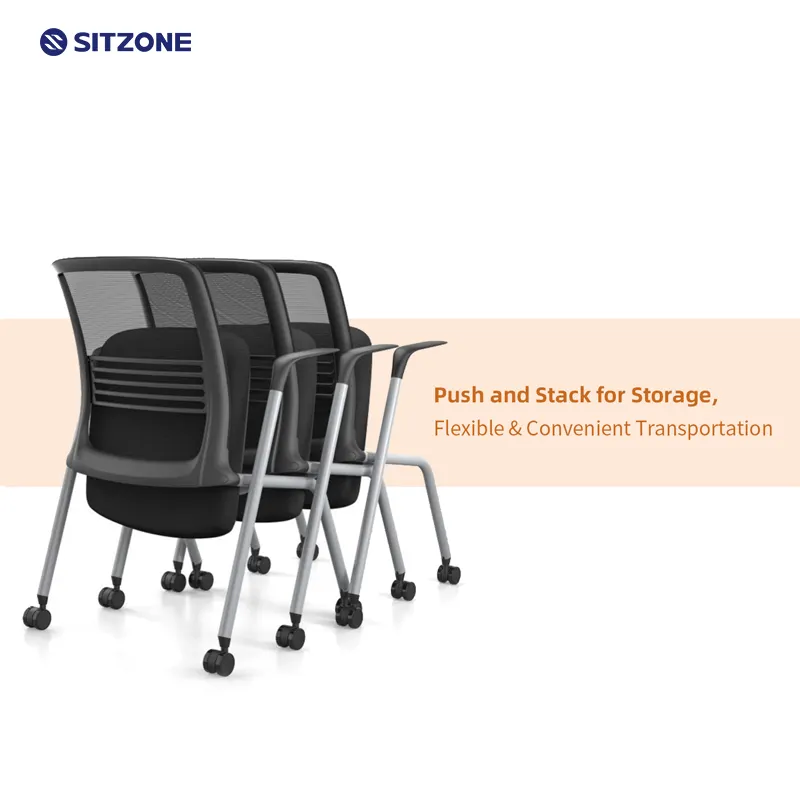 Sitzone leggero impilabile in Mesh traspirante con schienale sedia da allenamento per studenti e ufficio sala conferenze sedia da riunione