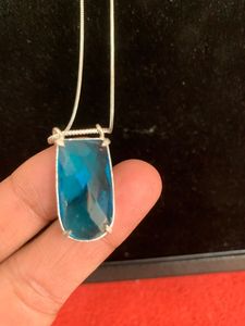 Collar de Cuarzo Azul con Plata Alemana, Diseño Bonito y Elegante, Regalo para Mujer, Joyería para Aniversario - Product Image 2