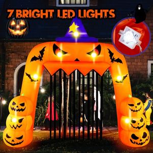 Arco Gonfiabile a Forma di Zucca per Halloween, Decorazioni da Giardino per Festività all'Aperto con Picchetti e Sacche d'Acqua - Product Image 4