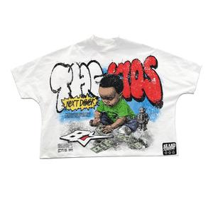 T-shirts courts surdimensionnés à coupe ample pour hommes, design personnalisé, 65% coton 35% polyester, impression sérigraphique de haute qualité - Product Image 2