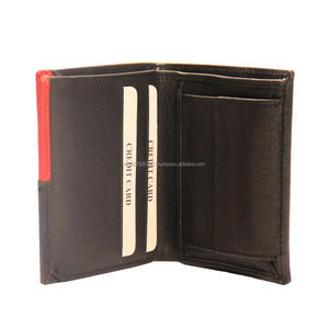 Cartera minimalista RFID bi-fold Premium para hombre, cuero genuino, cierre abierto, logotipo personalizado, poliéster, longitud corta, caja de regalo al por mayor - Product Image 3