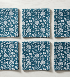 Serviette de table de luxe en tissu, imprimée à la main au bloc, réutilisable, classique, carrée, pour décoration de mariage et de maison, vente en gros - Product Image 5