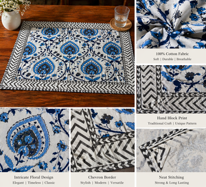 Ensemble de sets de table floraux bohèmes, sets de table en coton de haute qualité pour table à manger, chef-d'œuvre fait main, vaisselle lavable - Product Image 2