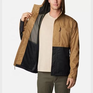 Men's Hooded Color Blocking Windbreaker Jacket Waterproof Polyester Windproof Autumn Casual Outdoor Wear Zipper Closure Regular - Product Image 6