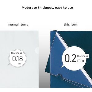 clear <strong>File</strong> Holder <strong>A4</strong> Document Bag <strong>L</strong> <strong>Shape</strong> <strong>PP</strong> Plastic <strong>File</strong> <strong>Folder</strong> Printing <strong>File</strong> Transparent Single Page Clip Japanese Stationery - Product Image 4