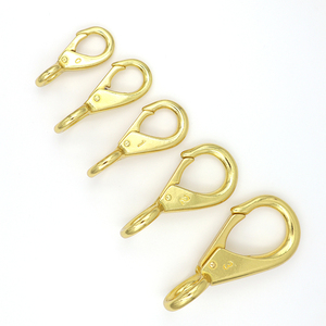 Crochets à ressort ronds en laiton poli avec anneaux à roulettes et D pour l'industrie lourde - Product Image 5