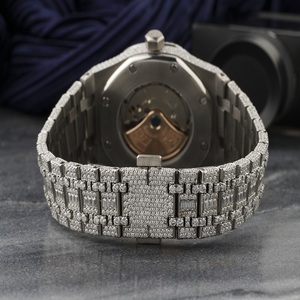 Reloj de Lujo con Moissanita y Diamantes, Esfera Redonda, Joyería Hip Hop, Reloj de Alta Gama con Diamantes Incrustados, Brillante - Product Image 3