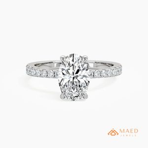 Anillo de Plata 925 Chapado en Oro con Moissanita de Corte Ovalado de Lujo, Engaste de Garras, para Compromiso, Boda, Aniversario, Regalo para Mujer - Product Image 1