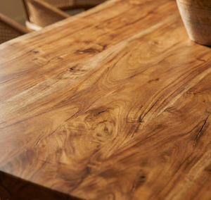 Table de salle à manger en bois brut de noyer sud-américain pur et naturel, design moderne, pour villa et mobilier de conférence - Product Image 4