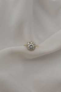 Bague de fiançailles vintage Art Déco avec diamant de laboratoire taille baguette, or massif 14 carats, 1,7 mm, unique, moderne et classique, pour mariage - Product Image 4