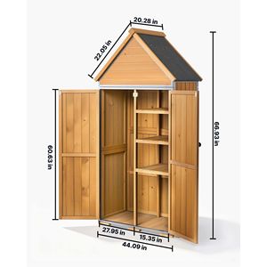 Casetta da Giardino in Legno e Metallo 112x170 cm con Porte Lucchettabili, Tetto Inclinato e Design Impermeabile - Product Image 4