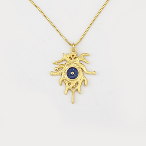 Collar con Colgante de Ojo Turco Chapado en Oro Vintage QIKU con Circonita Cúbica para Mujeres, Niños y Hombres - Product Image 4