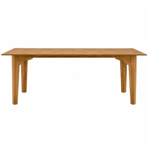 Solid Teak Contemporary Rectangular Dining Table with Reverse Keystone <b>Corner</b> <b>Brackets</b> Waterproof Design <b>for</b> Villa School Use - Product Image 1