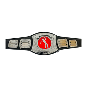 Cinturón de Campeonato de Golf, Correa de Cuero de Primera Calidad, Placa Roja y Plateada con Diseño de Golf, Cinturón de Premio 'Campeón' para Coleccionistas - Product Image 1