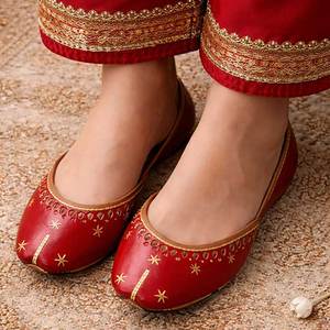 Bridal Pakistani Khussa Ladies Pumps Luxury Handmade Embroidered Traditional Flats Wedding Party Footwear Wholesale - Product Image 6
