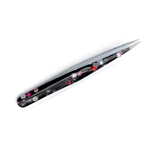 Pinzas para Cejas Inclinadas, Cuadradas y Puntiagudas con Tijeras de Resorte, Color Dorado Plasma, Juego de Pinzas Cosméticas para Cejas con Logotipo Personalizado - Product Image 2