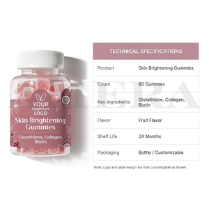 Gomitas Funcionales de Marca Privada – Mezcla de Glutatión, Colágeno y Biotina - Product Image 2