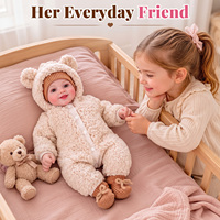 Poupées Reborn Babeside 17 pouces Sunny, poupée bébé réaliste souriante en vinyle avec corps en tissu, barboteuse beige, cadeau pour bébé, vente en gros