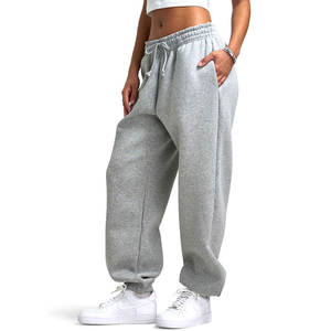 กางเกงวอร์มผ้าฝ้ายทรงโอเวอร์ไซส์สำหรับผู้หญิง พร้อมขอบเอวยางยืด กางเกงลำลองใส่สบาย ทรงหลวม สไตล์ลำลอง นุ่มสบาย สตรีทแวร์ - Product Image 3