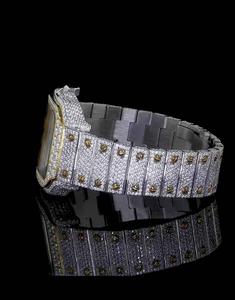 นาฬิกาข้อมือผู้ชายสไตล์ฮิปฮอป ตัวเรือนสแตนเลสสตีลทรงเหลี่ยม ระบบอัตโนมัติ ประดับเพชรโมอิสซาไนต์เจียระไนแบบบริลเลียนท์ ขนาด 20 มม. กระจกแซฟไฟร์ กันน้ำ - Product Image 3